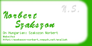 norbert szakszon business card